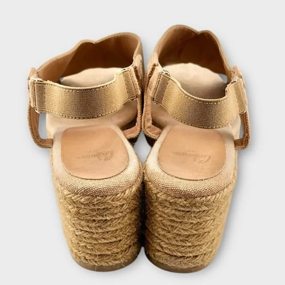 CASTAÑER Quilu Espadrille Wedge Sandals Camel Tan Size 40 (US 10)